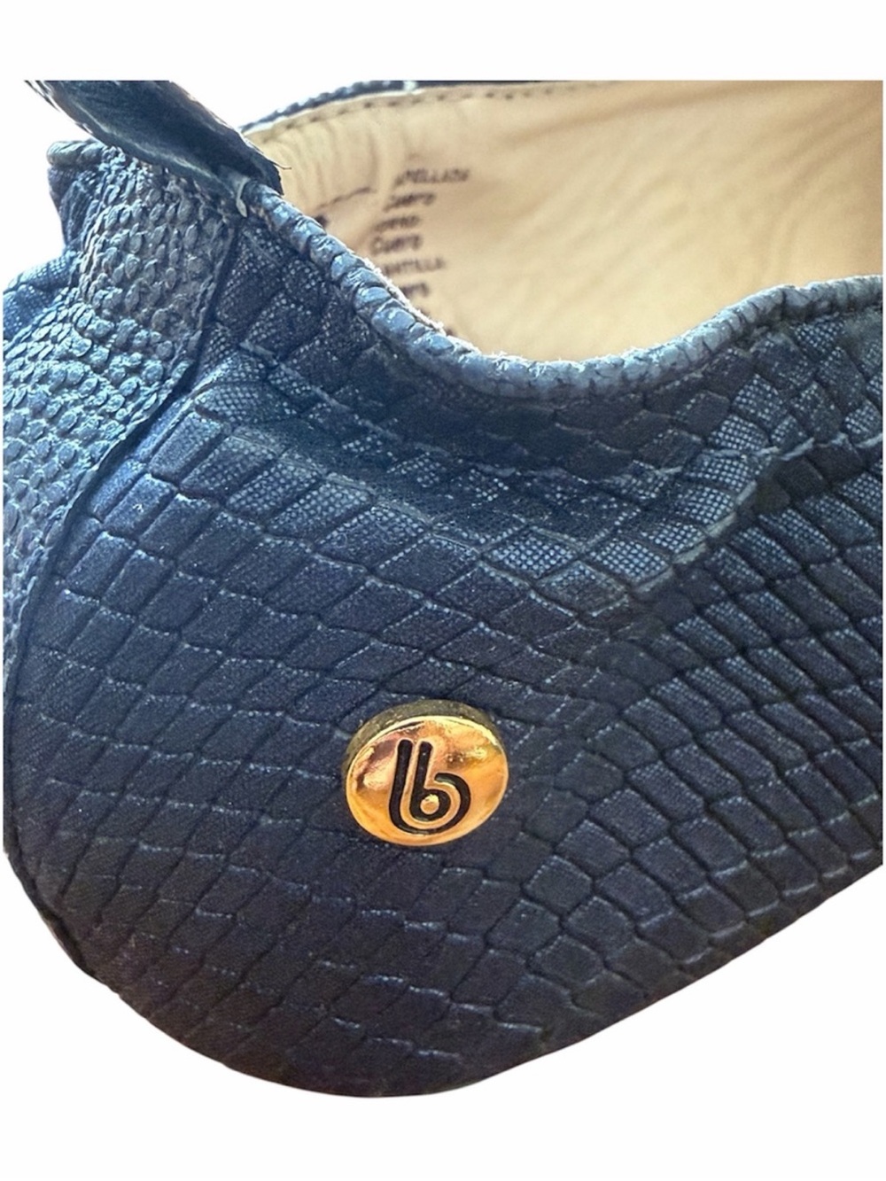 Bon-Bonite Blue Leather Snakeskin Embossed Pointed Toe Loafer Flats Size 9 - Picture 4 of 8
